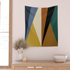 Geometric Triangles V Bold Vintage Wall Tapestry Gallery Image 2