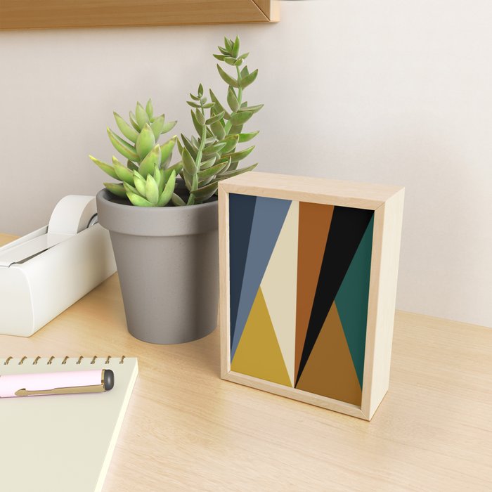 Geometric Triangles V Bold Vintage Mini Art Print Gallery Image 2