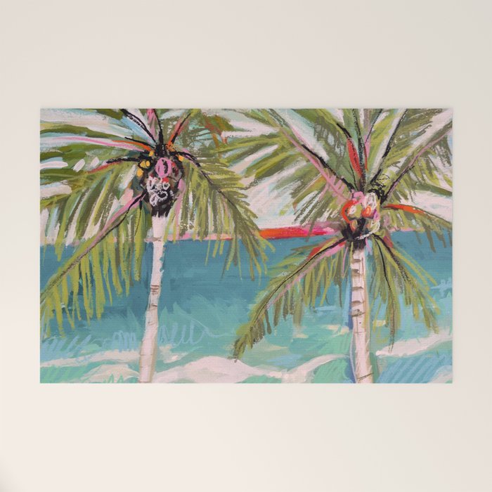 Two Island Palm Trees Welcome Mat Gallery Image 1