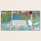 Two Island Palm Trees Desk Mat Gallery Image 1