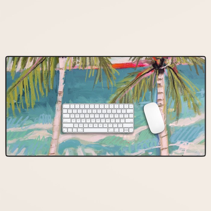 Two Island Palm Trees Desk Mat Gallery Image 1