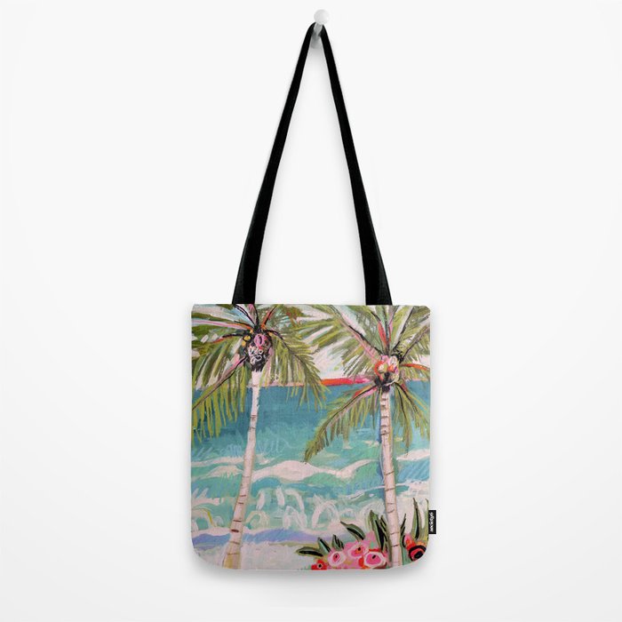 Two Island Palm Trees Tote Bag Gallery Image 2