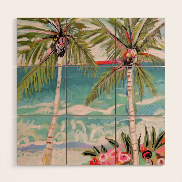 Two Island Palm Trees Wood Wall Art Gallery Image 1