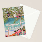 Two Island Palm Trees Stationery Card Gallery Image 2