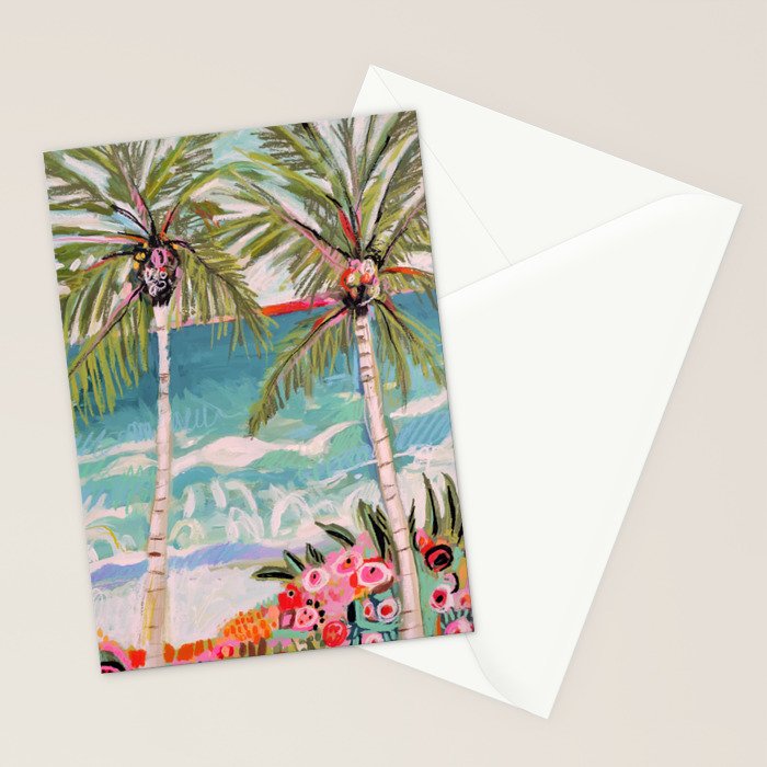 Two Island Palm Trees Stationery Card Gallery Image 2