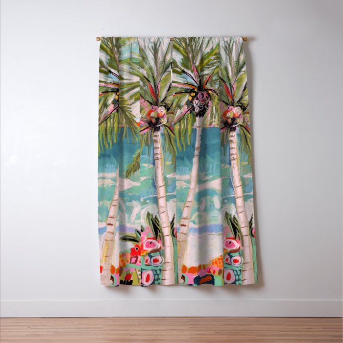 Two Island Palm Trees Window Curtain Gallery Image 3