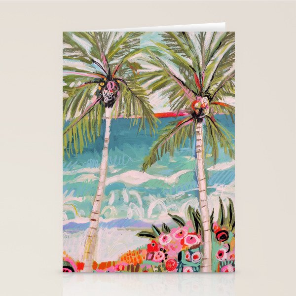Two Island Palm Trees Stationery Card Gallery Image 2