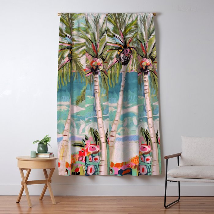 Two Island Palm Trees Window Curtain Gallery Image 5