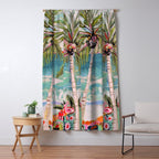 Two Island Palm Trees Window Curtain Gallery Image 5