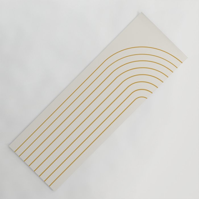 Minimal Arch XXXVI Creme and Orange Modern Geometric Lines Yoga Mat Gallery Image 1
