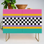 Checkered pattern grid / Vintage 80s / Retro 90s Credenza Gallery Image 1