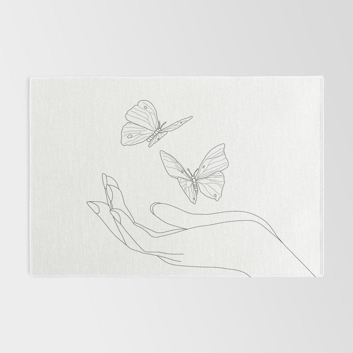 Butterflies on the Palm of the Hand Rug Gallery Image 2