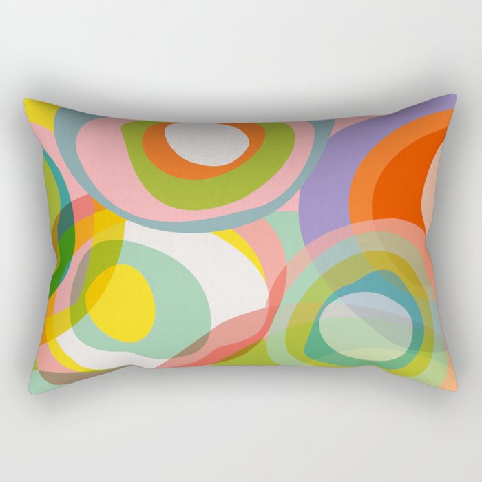 mid mod organic shapes abstract summer Rectangular Pillow Gallery Image 2