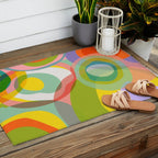 mid mod organic shapes abstract summer Outdoor Rug Gallery Image 2