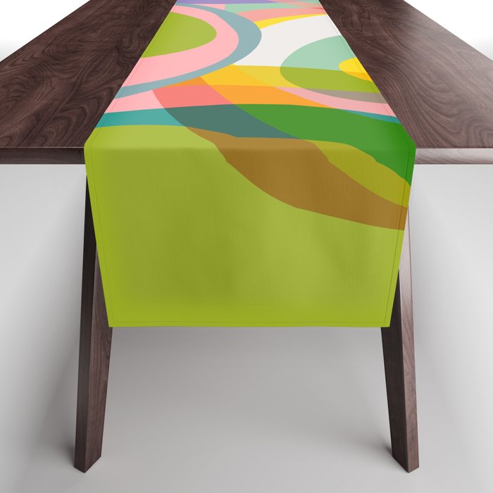 mid mod organic shapes abstract summer Table Runner Gallery Image 1