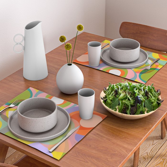 mid mod organic shapes abstract summer Placemat Gallery Image 2