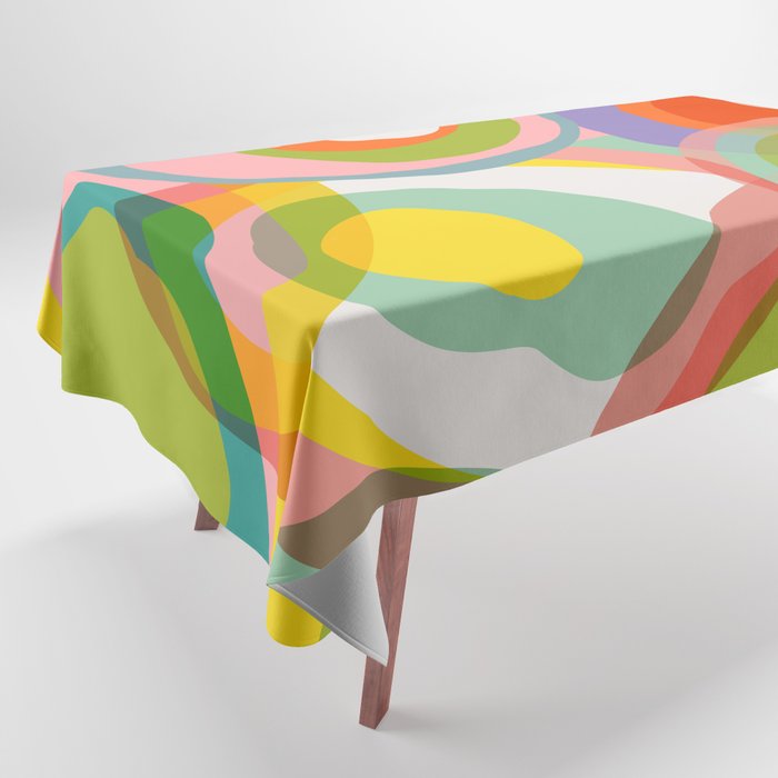 mid mod organic shapes abstract summer Tablecloth Gallery Image 1