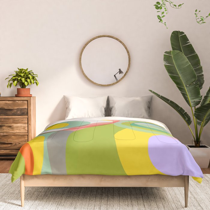 mid mod organic shapes abstract summer Comforter Gallery Image 3