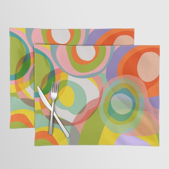 mid mod organic shapes abstract summer Placemat Gallery Image 1