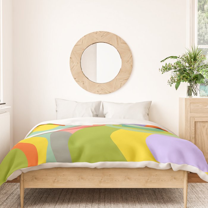 mid mod organic shapes abstract summer Duvet Cover Gallery Image 3