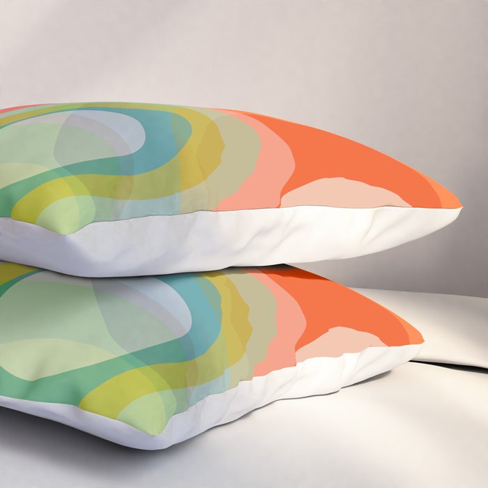 mid mod organic shapes abstract summer Pillow Sham Gallery Image 3