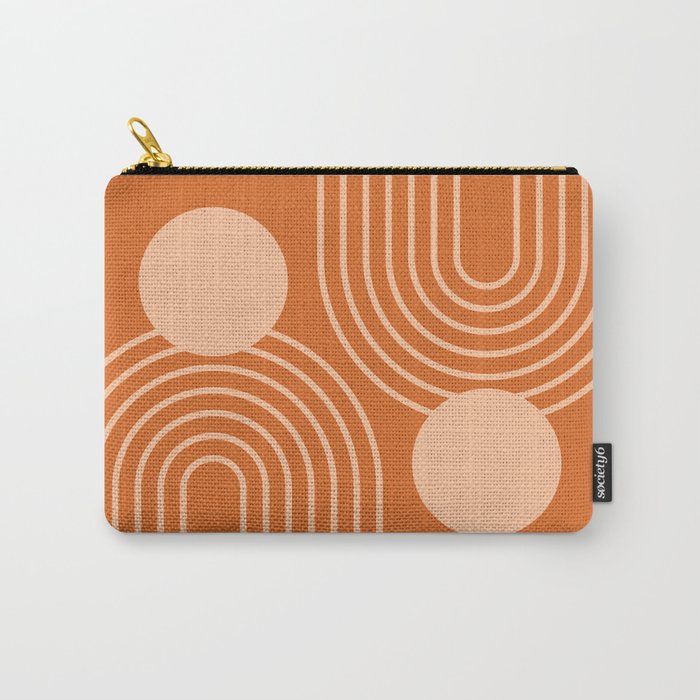 Mid Century Modern Geometric 194 in Orange Shades Carry All Pouch Gallery Image 1