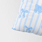 Elegant Blue Bows and Stripes Pattern Pillow Sham Gallery Image 4