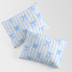 Elegant Blue Bows and Stripes Pattern Pillow Sham Gallery Image 3
