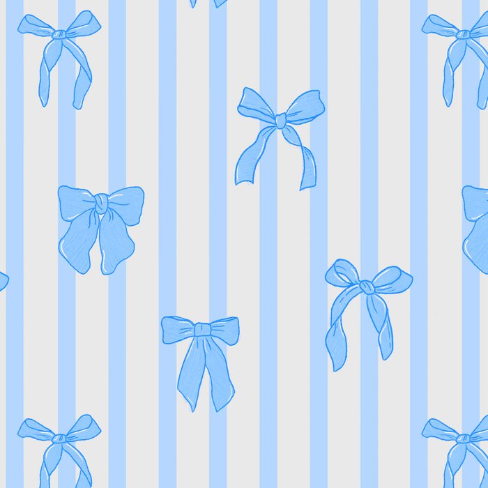 Elegant Blue Bows and Stripes Pattern Coffee Mug Gallery Image 2