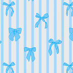 Elegant Blue Bows and Stripes Pattern Coffee Mug Gallery Image 2
