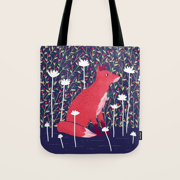 Fox in the Garden Tote Bag Gallery Image 1