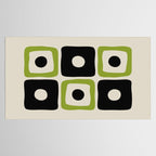 Mid Century Modern Scandinavian Pattern 592 Black and Chartreuse Tablecloth Gallery Image 2