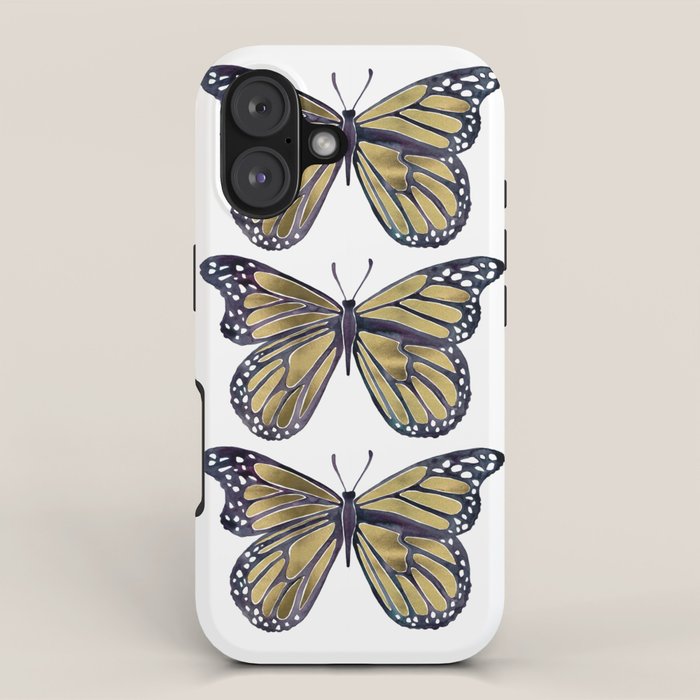 Gold Butterfly iPhone Case Gallery Image 1