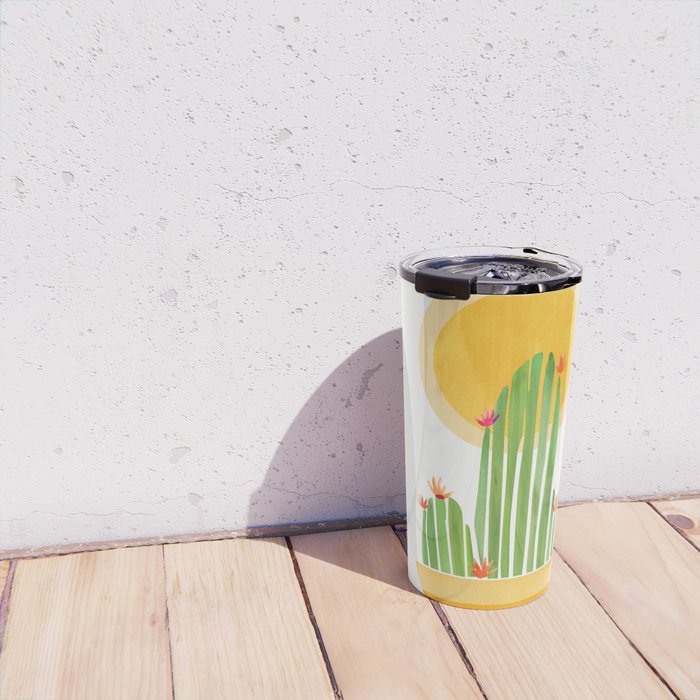 Golden Summer Cactus Travel Mug Gallery Image 4