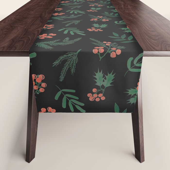Yuletide Botanical Print Table Runner Gallery Image 1
