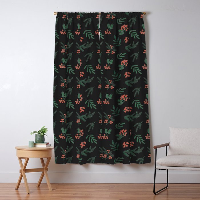 Yuletide Botanical Print Window Curtain Gallery Image 5