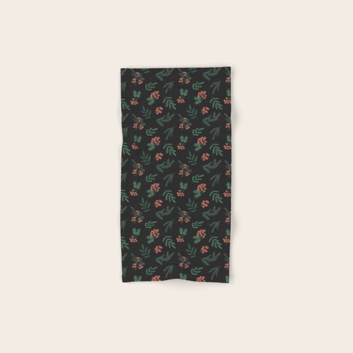 Yuletide Botanical Print Bath Towel Gallery Image 1