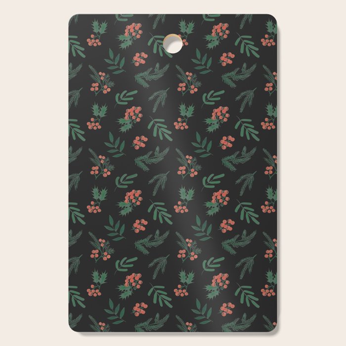 Yuletide Botanical Print Cutting Board Gallery Image 1