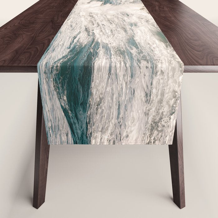 Green Tropical Beach Waves Ocean Adventure Table Runner Gallery Image 1