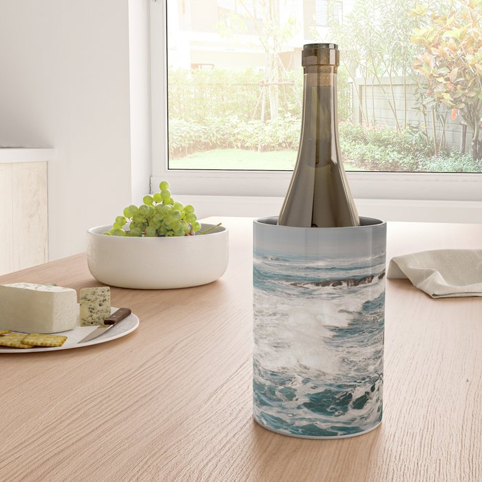 Green Tropical Beach Waves Ocean Adventure Wine Chiller Gallery Image 4