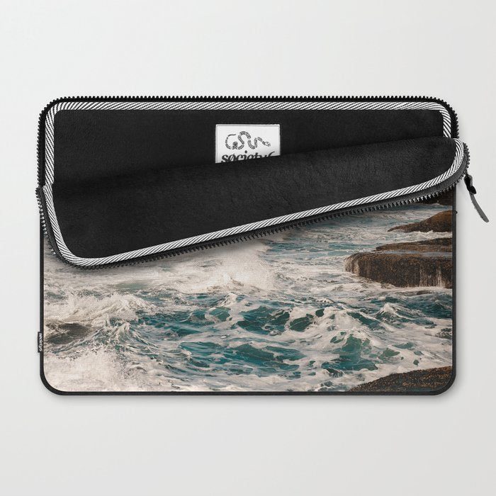 Green Tropical Beach Waves Ocean Adventure Laptop Sleeve Gallery Image 2