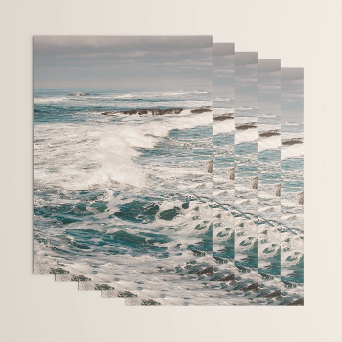 Green Tropical Beach Waves Ocean Adventure Wrapping Paper Gallery Image 3