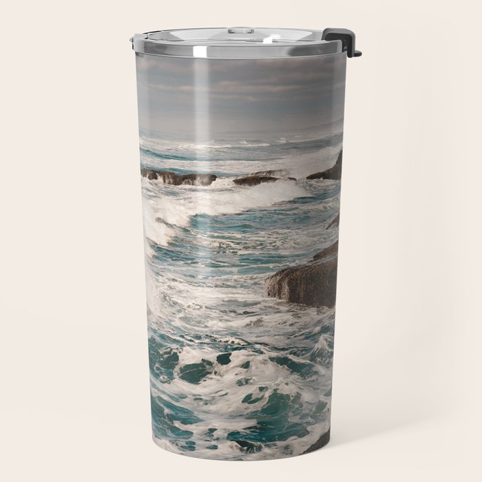 Green Tropical Beach Waves Ocean Adventure Travel Mug Gallery Image 2