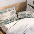 Green Tropical Beach Waves Ocean Adventure Pillow Sham Gallery Image 2