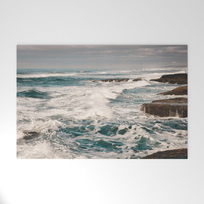 Green Tropical Beach Waves Ocean Adventure Welcome Mat Gallery Image 1