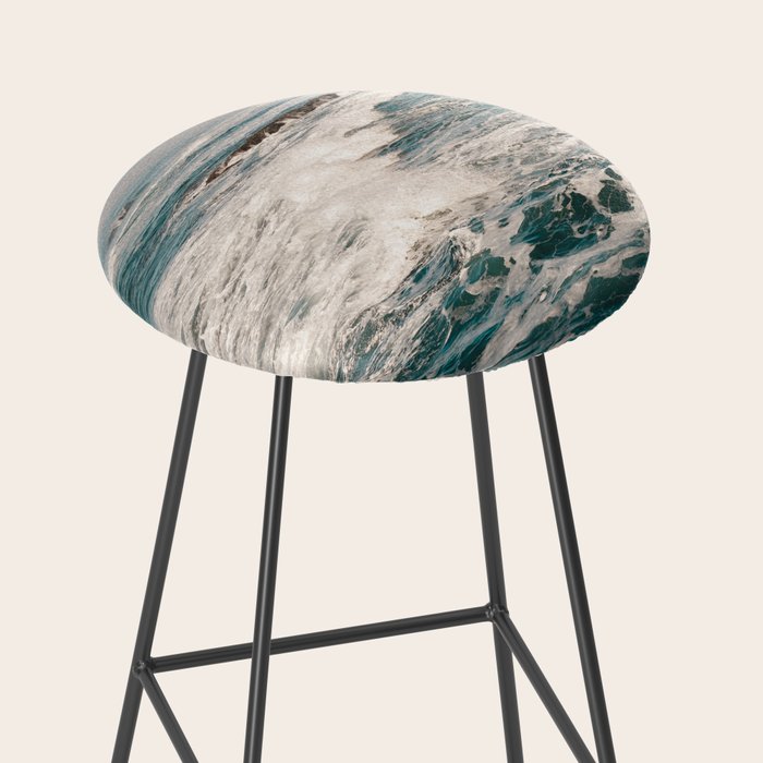 Green Tropical Beach Waves Ocean Adventure Stool Gallery Image 2