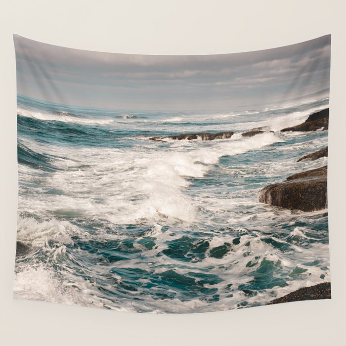 Green Tropical Beach Waves Ocean Adventure Wall Tapestry Gallery Image 4