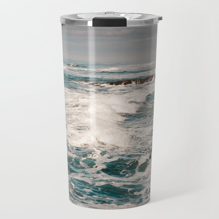 Green Tropical Beach Waves Ocean Adventure Travel Mug Gallery Image 1