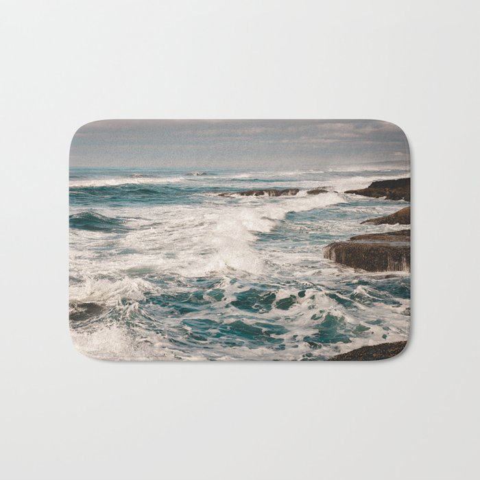 Green Tropical Beach Waves Ocean Adventure Bath Mat Gallery Image 1
