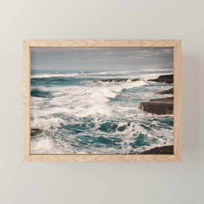 Green Tropical Beach Waves Ocean Adventure Mini Art Print Gallery Image 1